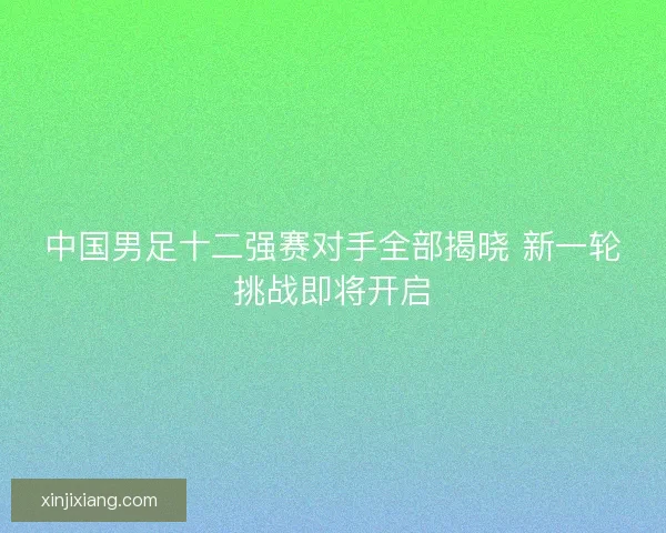 中国男足十二强赛对手全部揭晓 新一轮挑战即将开启